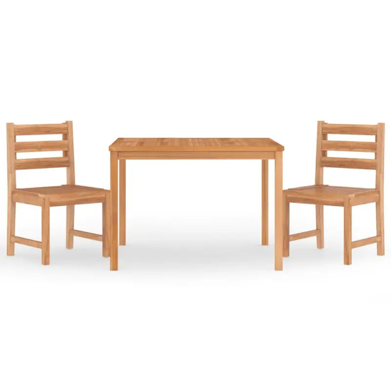 Tuinset met massief teakhout en stevig tafelblad voor tuinplezier - 110 x 110 x 77 cm - Tuinsets