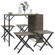 Tuinset met poly rattan en afmetingen tafel en kruk voor buitengebruik - Tuinsets