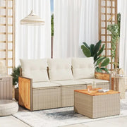 Tuinset met poly rattan en beige materiaal voor comfortabel buitenplezier - Tuinsets