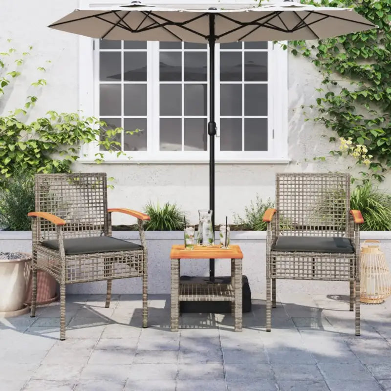 Tuinset met poly rattan en comfortabele zitervaring voor balkon of tuin - Tuinsets