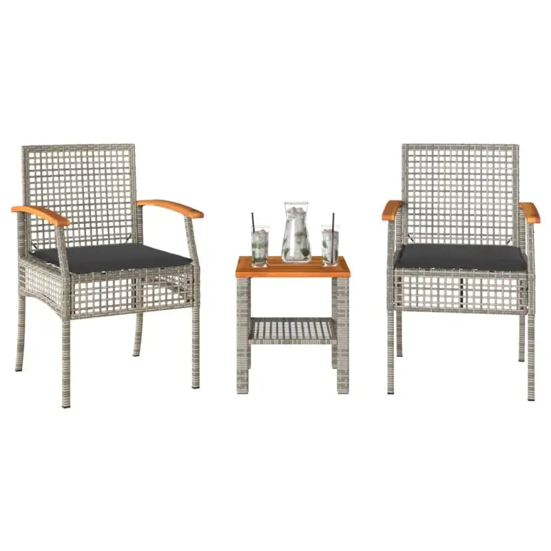 Tuinset met poly rattan en comfortabele zitervaring voor balkon of tuin - Tuinsets