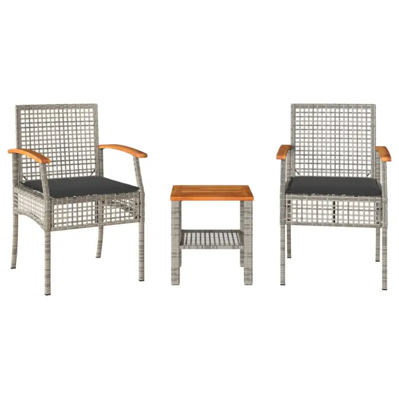 Tuinset met poly rattan en comfortabele zitervaring voor balkon of tuin - Tuinsets