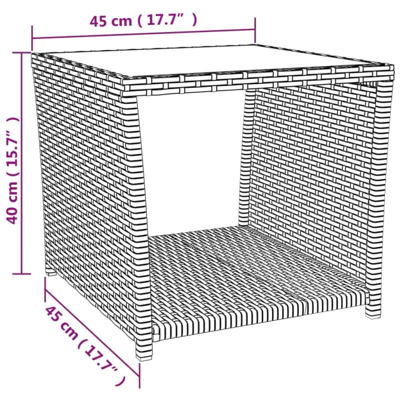 Tuinset met poly rattan en gehard glas in beige materiaal - 2x stoel + tafel - Tuinsets