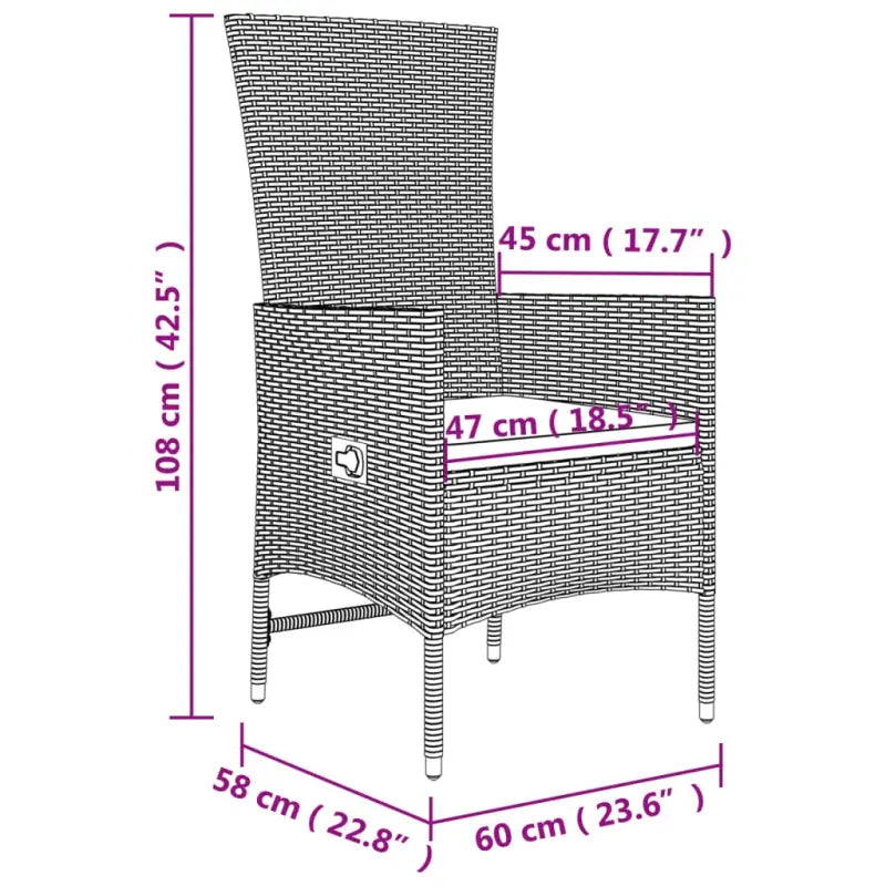 Tuinset met poly rattan en gehard glas in beige materiaal - 2x stoel + tafel - Tuinsets