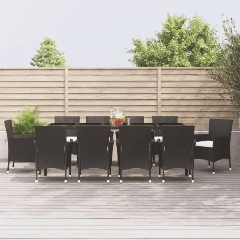 Tuinset met poly rattan en gehard glas voor eenvoudig schoonmaken - 250 cm tafellengte - Tuinsets