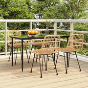 Tuinset met poly rattan en gehard glas voor eenvoudig schoonmaken - Tuinsets