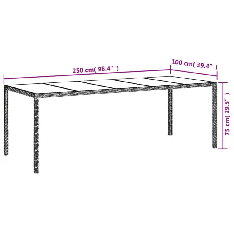 Tuinset met poly rattan en gehard glas voor eenvoudig schoonmaken - Tuinsets