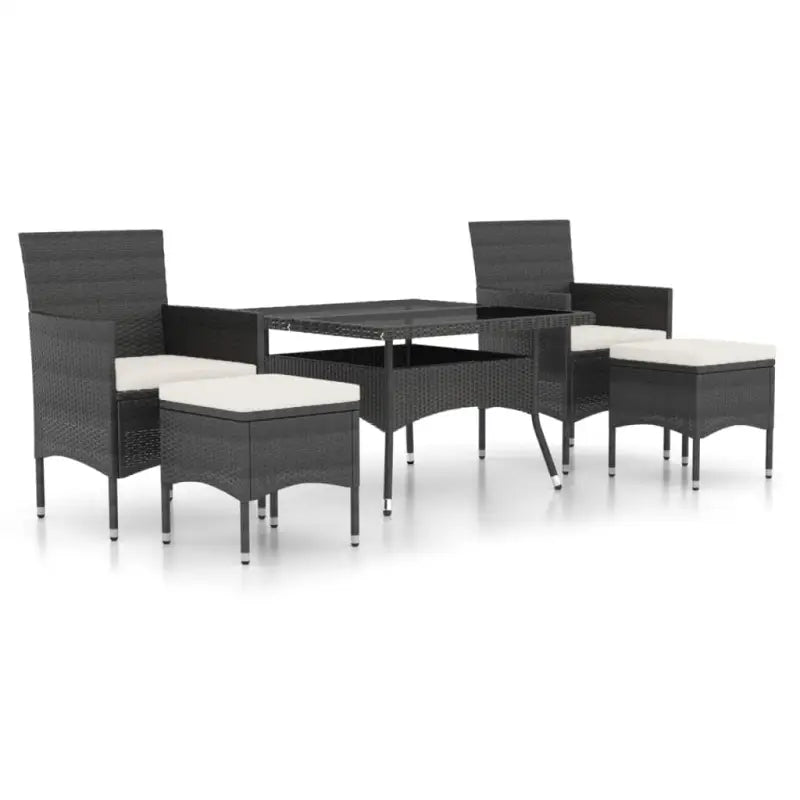 Tuinset met poly rattan en gehard glas voor stijlvolle buitenruimte - Tuinsets