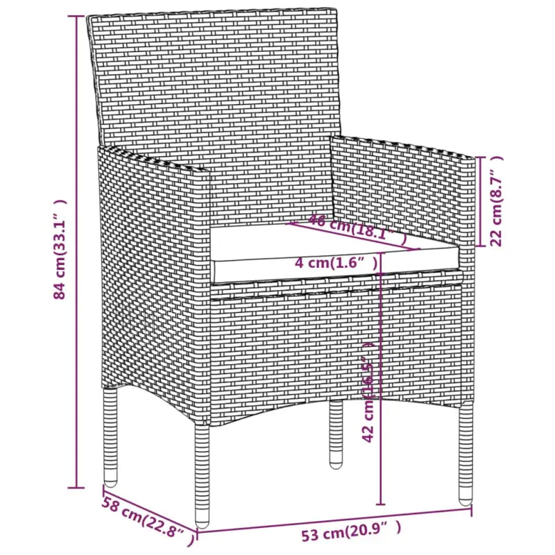Tuinset met poly rattan en gehard glas voor stijlvolle buitenruimte - Tuinsets