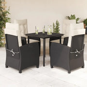 Tuinset met poly rattan en gemakkelijk schoon gehard glas - Tuinsets