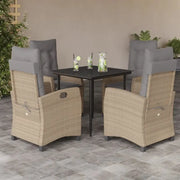 Tuinset met poly rattan en gemakkelijk schoon glas voor terras en tuin - Tuinsets