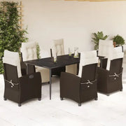 Tuinset met poly rattan en gemakkelijk schoon glazen tafel - Tuinsets