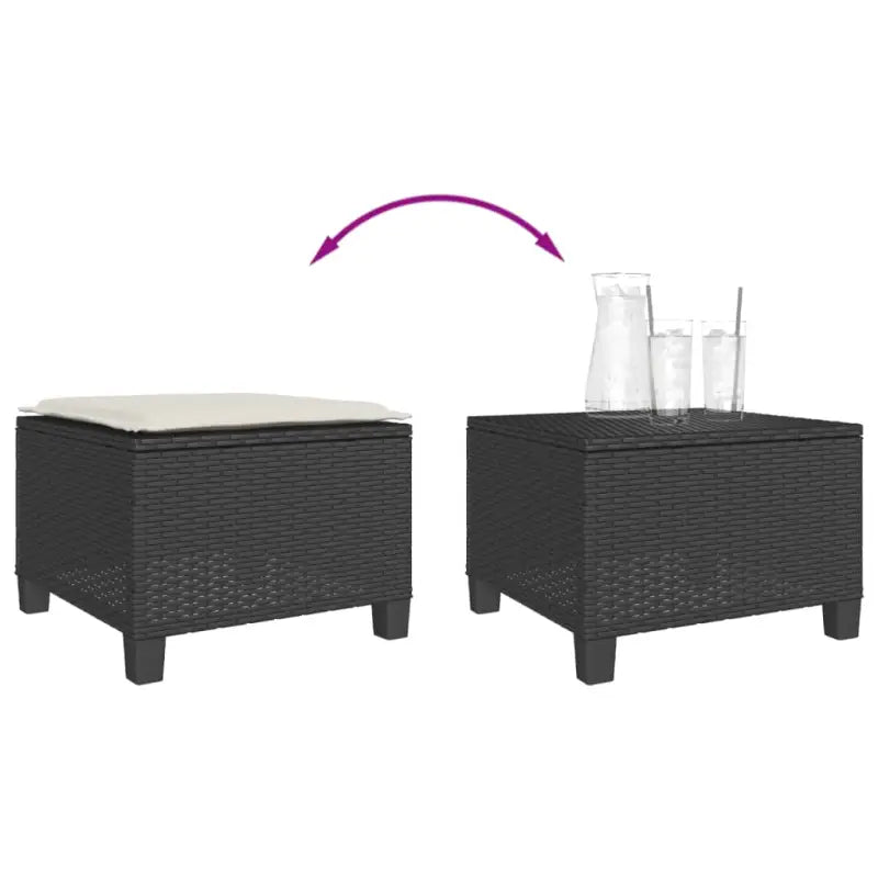 Tuinset met poly rattan en gepoedercoat staal voor buitenplezier - Tuinsets