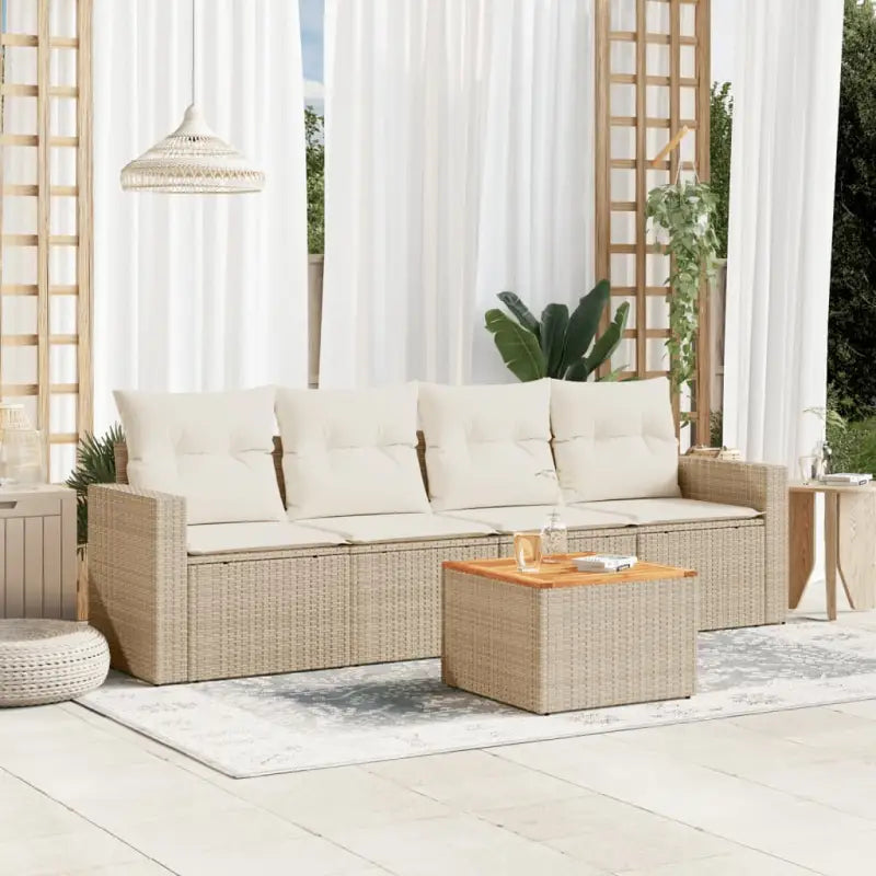 Tuinset met poly rattan en gepoedercoat staal voor buitenruimte - Tuinsets