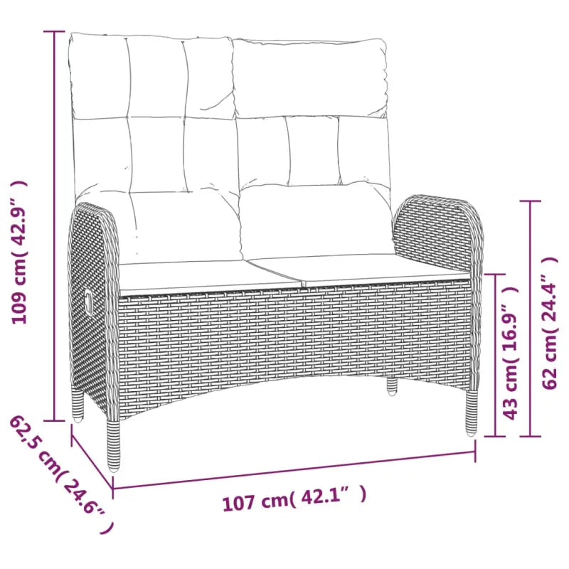 Tuinset met poly rattan en gepoedercoat staal voor elegante buitenruimte - Tuinsets
