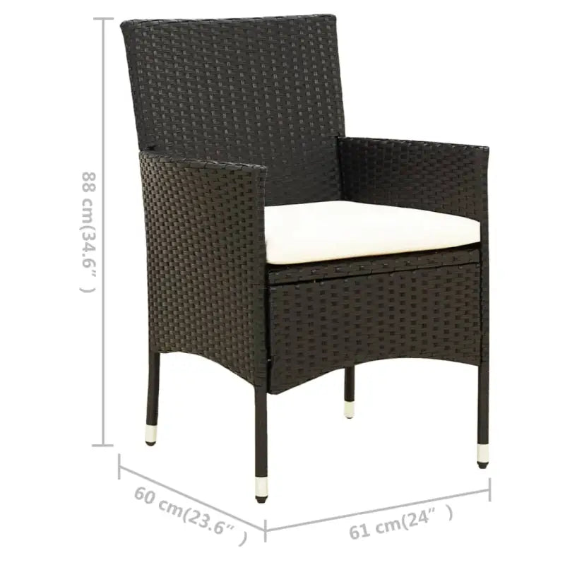 Tuinset met poly rattan en stalen frame voor buitengebruik - Tuinsets