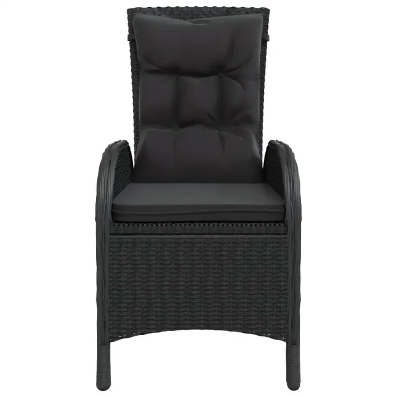 Tuinset met poly rattan en stalen frames in zwart materiaal - Tuinsets