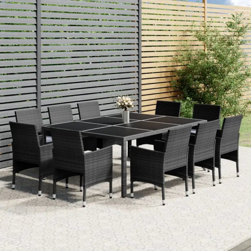 Tuinset met poly rattan en stalen frames voor een elegante buitenruimte - Grijs / 200 cm tafellengte - Tuinsets