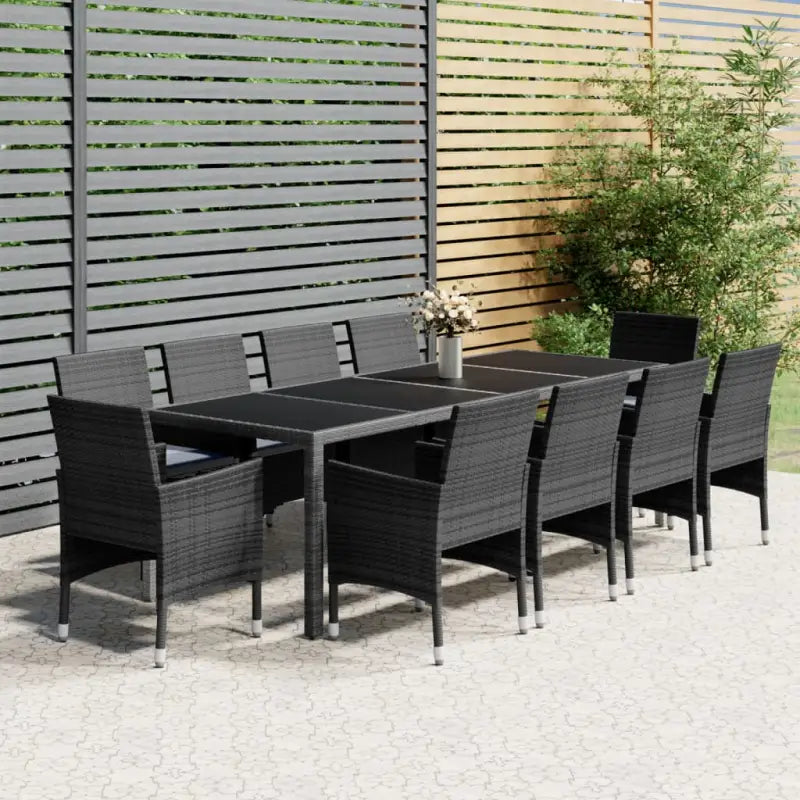 Tuinset met poly rattan en stalen frames voor een elegante buitenruimte - Grijs / 250 cm tafellengte - Tuinsets