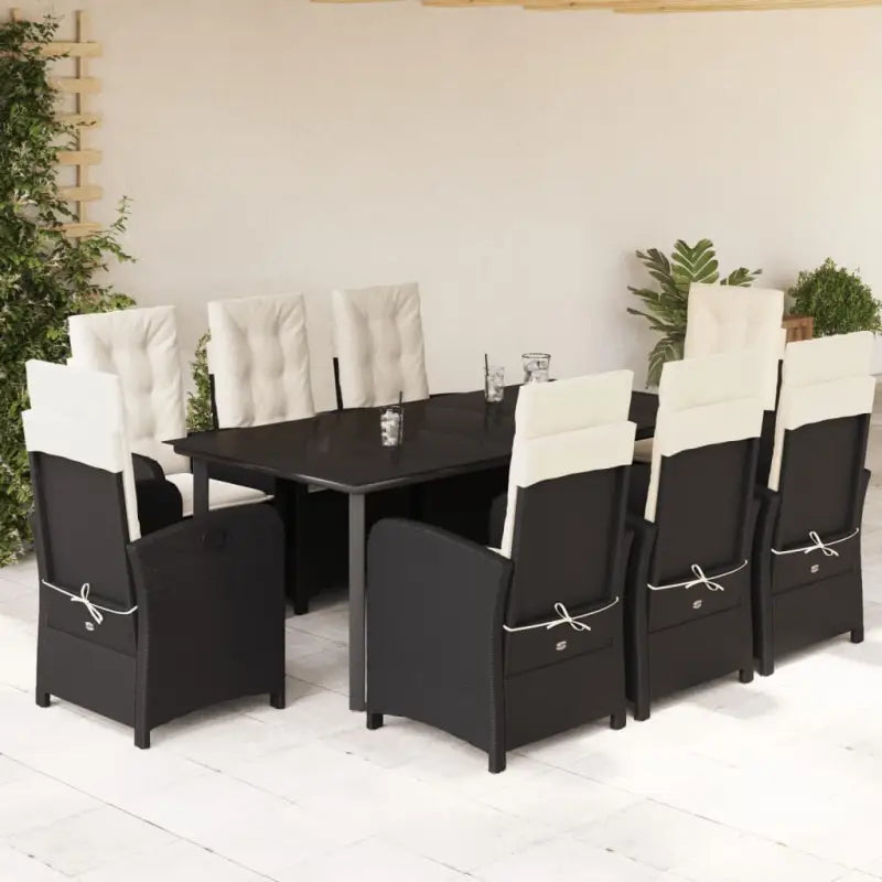 Tuinset met poly rattan voor comfortabele zitervaring en gemakkelijk schoonmaken - 200 cm tafellengte / Met voetensteun