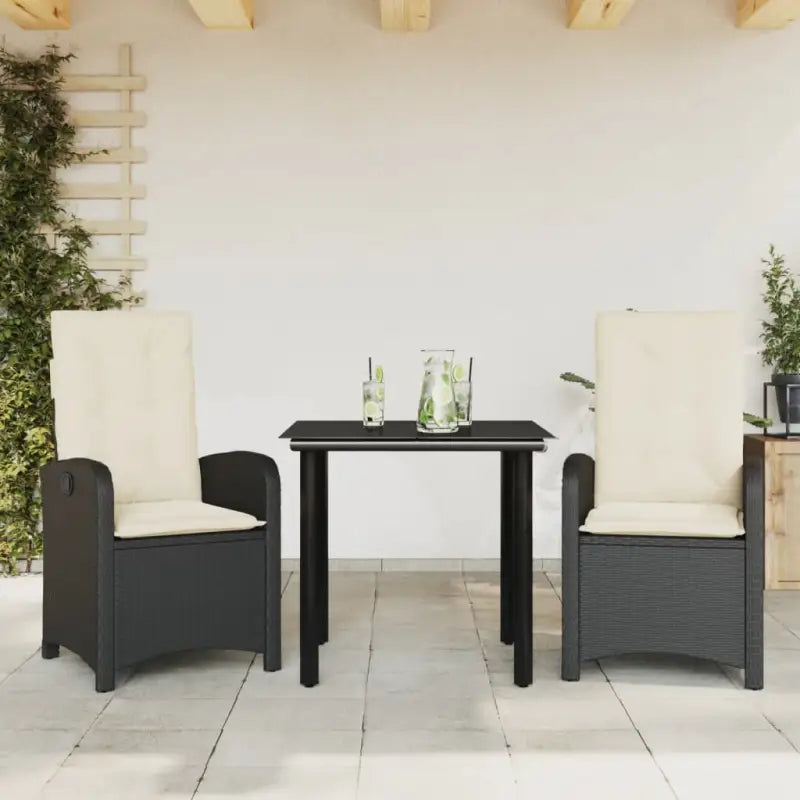 Tuinset met poly rattan voor comfortabele zitervaring en gemakkelijk schoonmaken - 80 cm tafellengte / Zonder