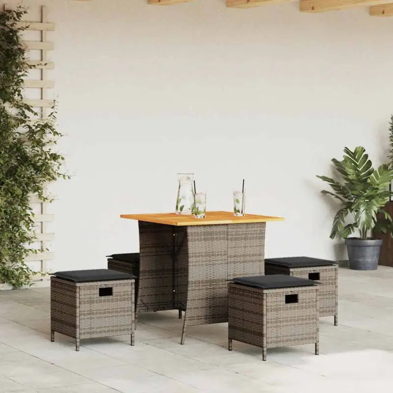 Tuinset met poly rattan voor een comfortabele zitervaring en eenvoudig schoonmaken - Grijs / Antraciet - Tuinsets