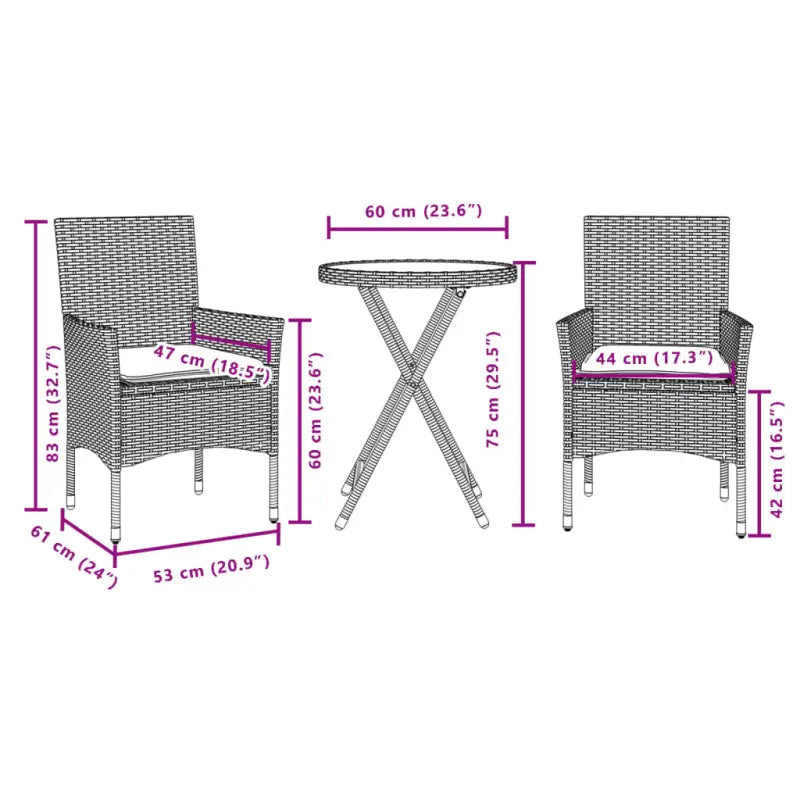Tuinset met poly rattan voor een comfortabele zitervaring en gemakkelijk schoonmaken - Tuinsets