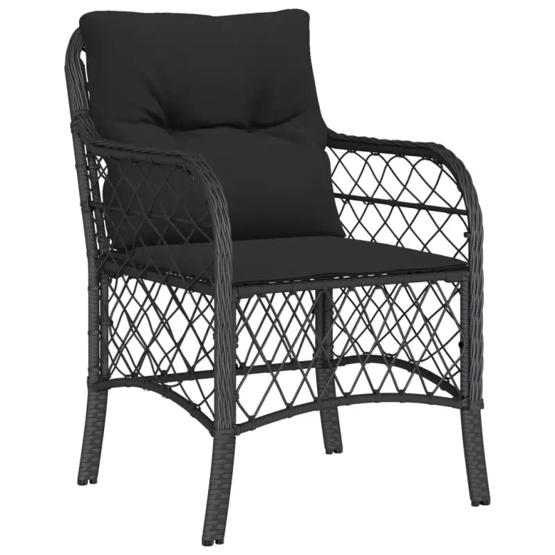 Tuinset met poly rattan voor een comfortabele zitervaring in zwart materiaal - Tuinsets