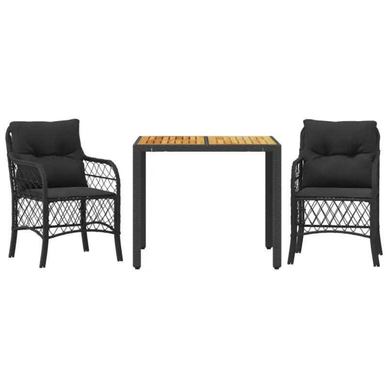 Tuinset met poly rattan voor een comfortabele zitervaring in zwart materiaal - Tuinsets