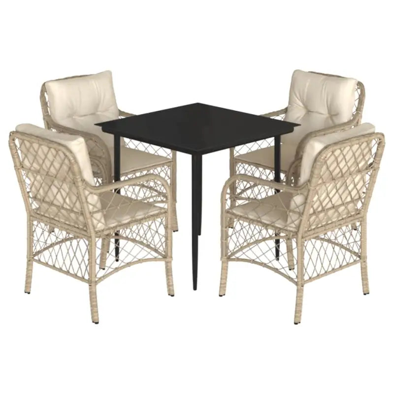 Tuinset met poly rattan voor gemakkelijk schoon en comfortabele zitervaring - Tuinsets