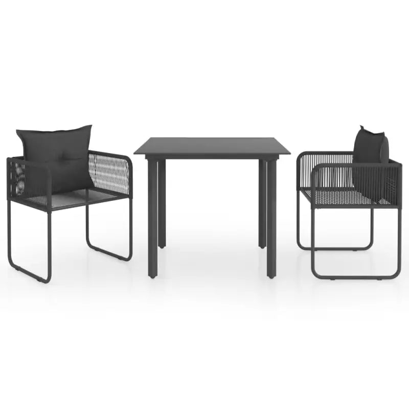 Tuinset met PVC-rattan en stevig stalen frame voor tuin of terras - 80 cm tafellengte - Tuinsets