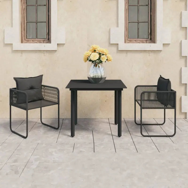 Tuinset met PVC-rattan en stevig stalen frame voor tuin of terras - 80 cm tafellengte - Tuinsets