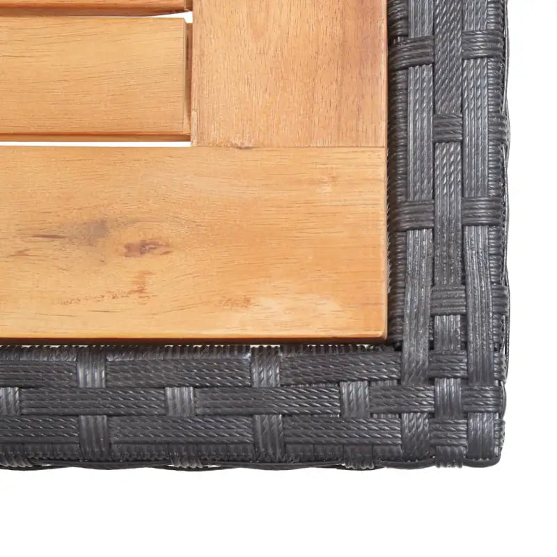 Tuinset met stalen frame en houten blad voor buitengebruik - Zwart en bruin / 10x Fauteuil + 4x voetensteun + Tafel
