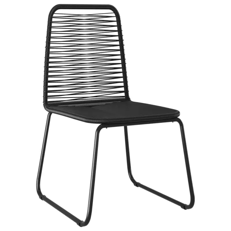 Tuinset met stalen frame en zwart materiaal voor tuin terras of patio - Zwart / 80 cm tafellengte - Tuinsets