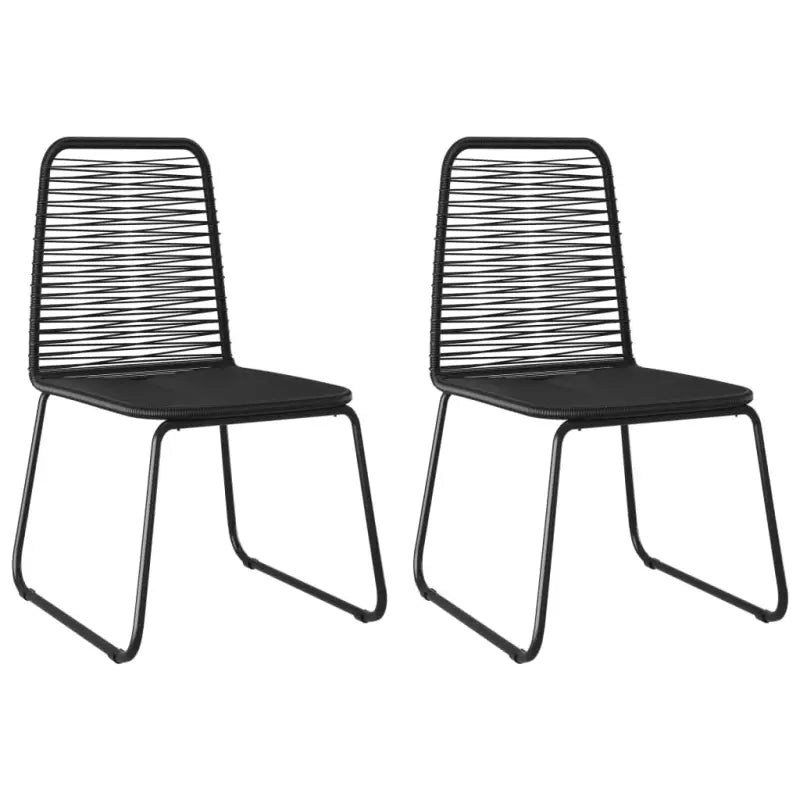 Tuinset met stalen frame en zwart materiaal voor tuin terras of patio - Zwart / 80 cm tafellengte - Tuinsets