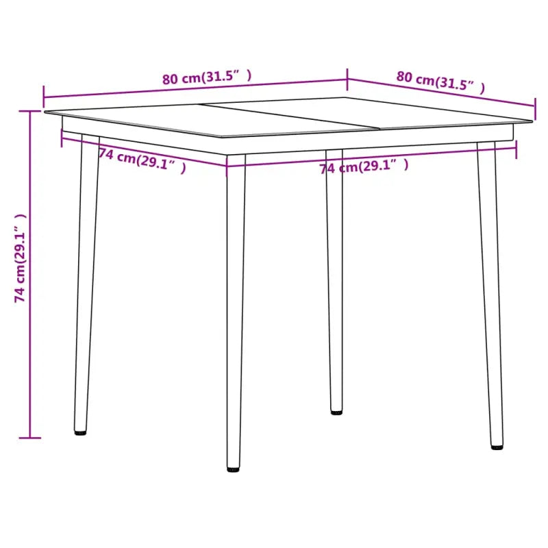 Tuinset met stalen frame in zwart materiaal voor buitengebruik - Tuinsets