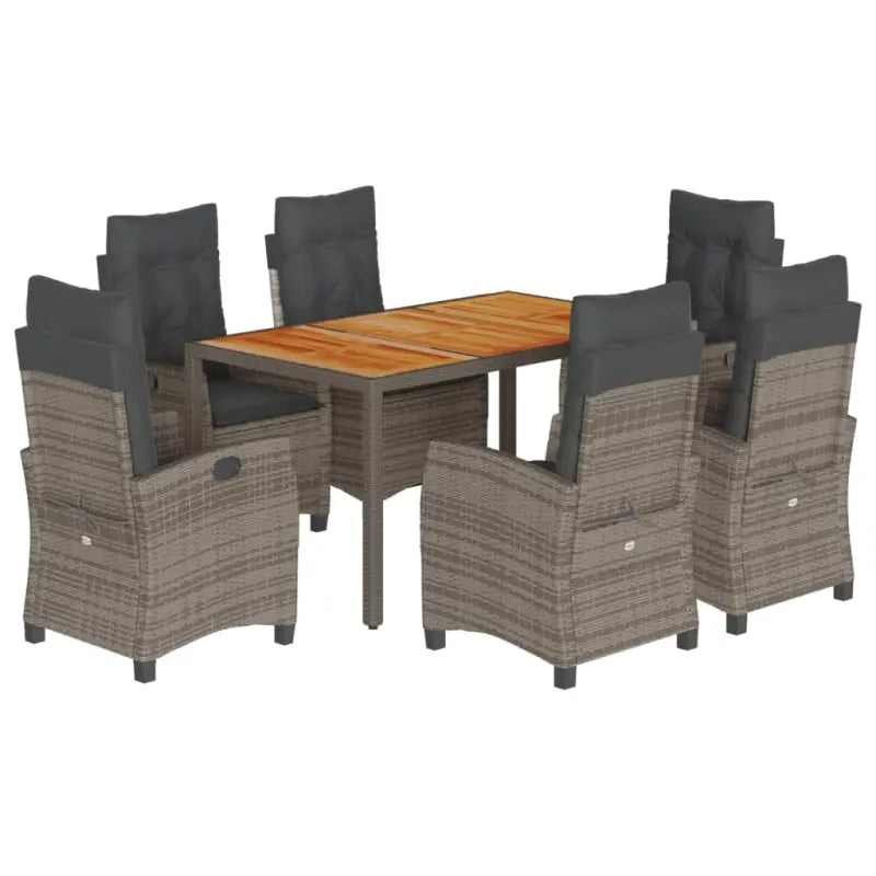 Tuinset met verstelbare tuinstoelen van grijs materiaal en gepoedercoat staal - Tuinsets