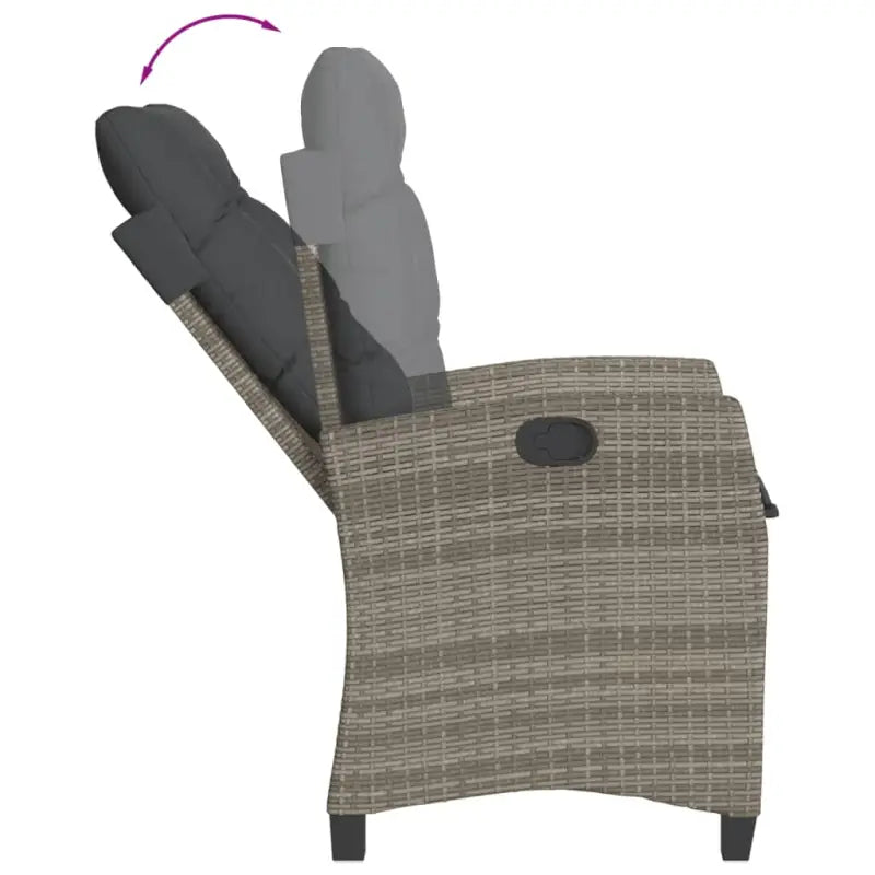 Tuinset met verstelbare tuinstoelen van grijs materiaal en gepoedercoat staal - Tuinsets