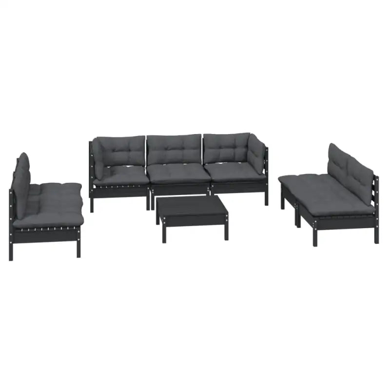 Tuinset met voetenbank tafel van massief grenenhout voor ontspanning - Tuinsets