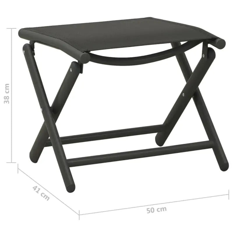 Tuinset met voetensteun en tafel voor ultiem buitencomfort - Antraciet - Tuinsets
