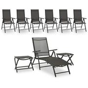 Tuinset met voetensteun en tafel voor ultiem buitencomfort - Antraciet - Tuinsets