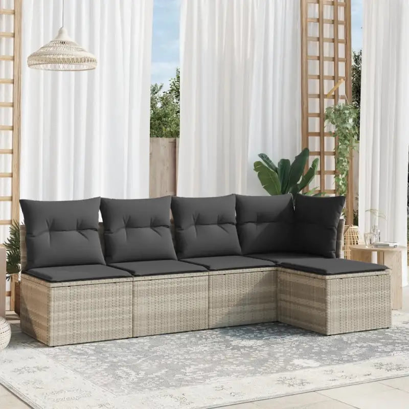 Tuinset met waterdichte tas en zwart gepoedercoat staal op maat - Lichtgrijs / Zonder tafel - Tuinsets
