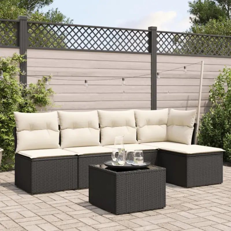 Tuinset met waterdichte tas en zwart gepoedercoat staal op maat - Zwart en crème / Met tafel - Tuinsets