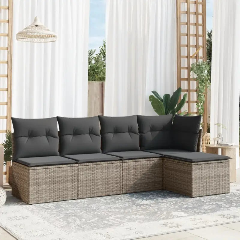 Tuinset met waterdichte tas en zwart gepoedercoat staal op maat - Grijs / Zonder tafel - Tuinsets