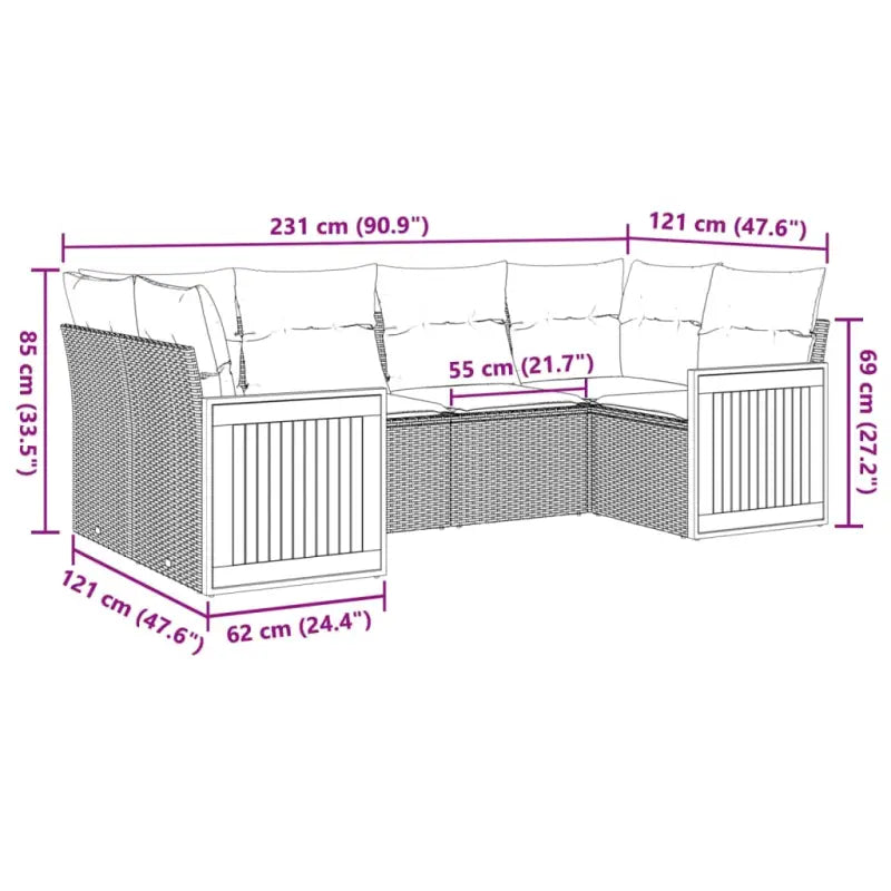 Tuinset met waterdichte zak en beige materiaal van gepoedercoat staal - Tuinsets