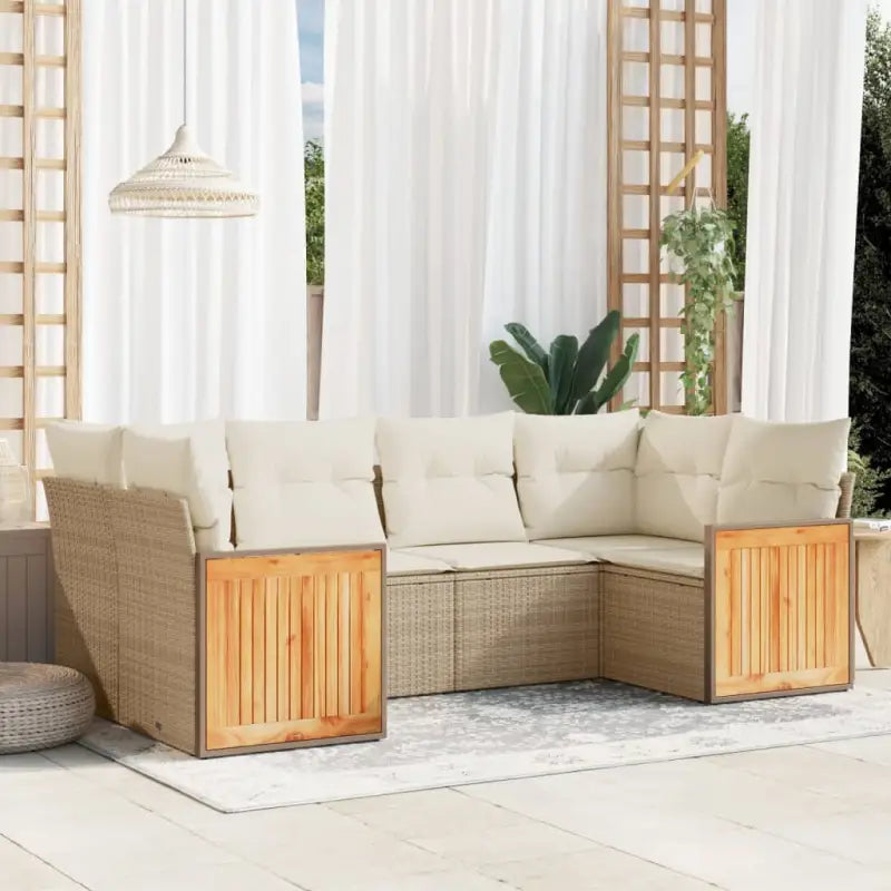 Tuinset met waterdichte zak en beige materiaal van gepoedercoat staal - beige en crèmekleurig - Tuinsets