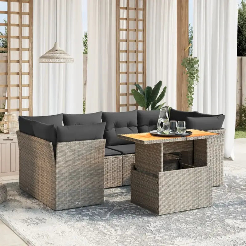 Tuinset met zwart materiaal en gepoedercoat staal voor een comfortabele buitenruimte - grijs en donkergrijs / 2x hoek