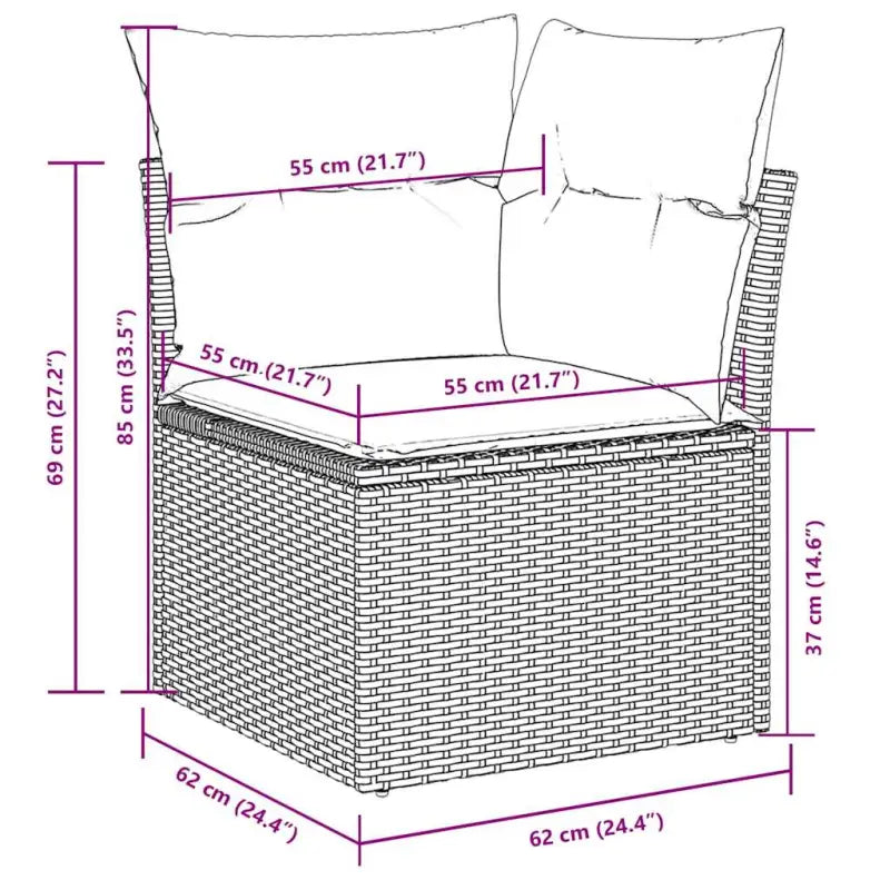 Tuinset met zwart materiaal en gepoedercoat staal voor buiten ontspanning - Tuinsets