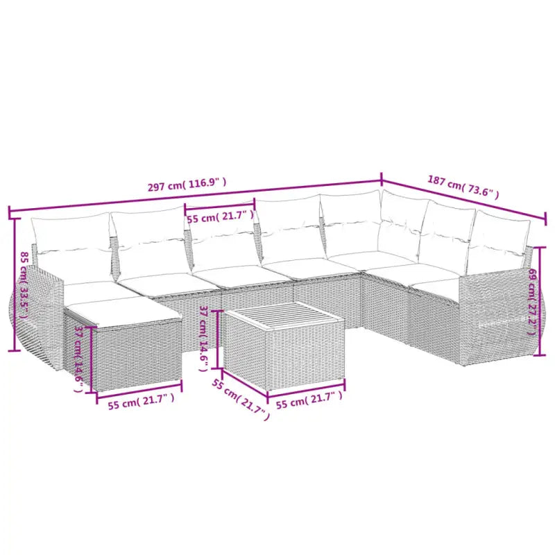 Tuinset met zwart materiaal en gepoedercoat staal voor buitengebruik - Tuinsets