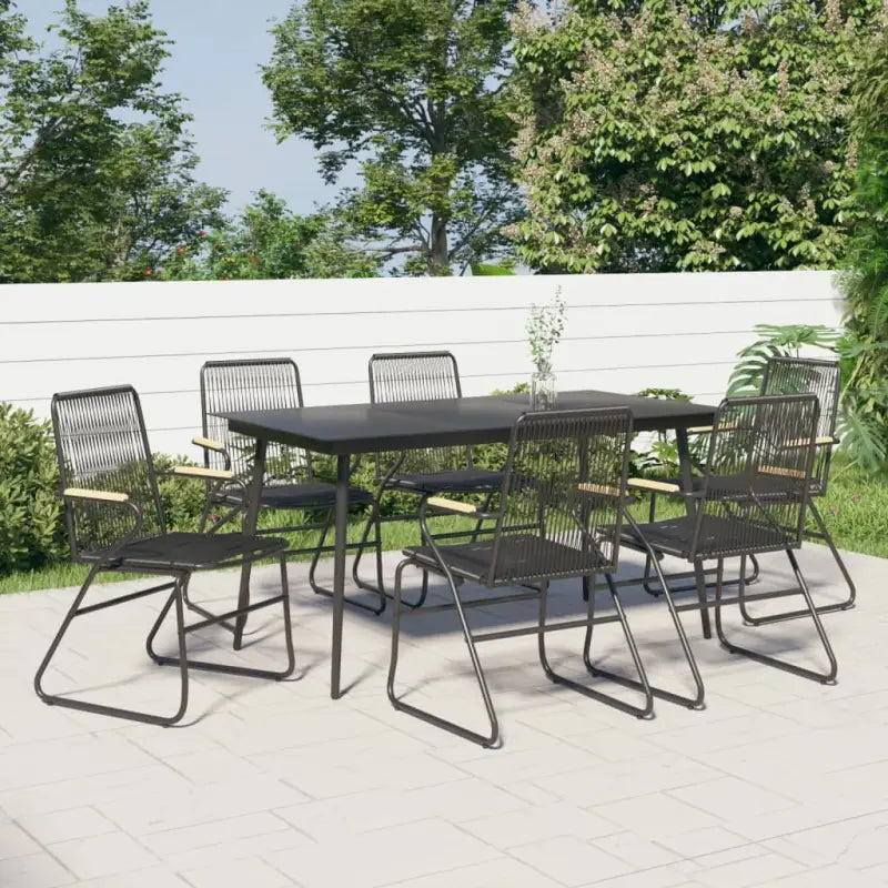 Tuinset met zwart materiaal en gepoedercoat staal voor buitengebruik - 7 - Tuinsets